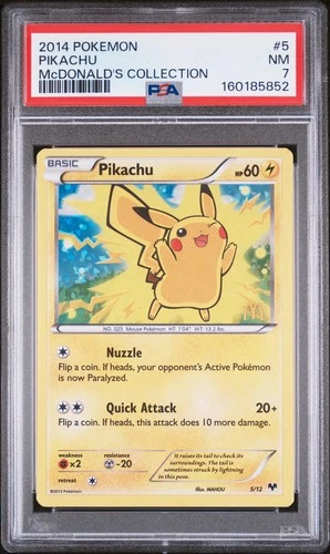 2014 POKEMON MCDONALD'S COLLECTION #5 PIKACHU PSA 7