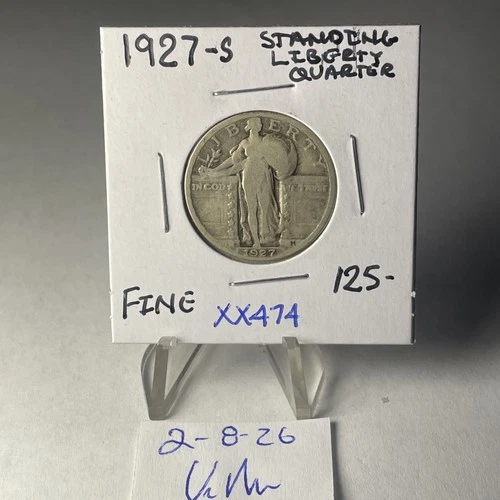 1927 S KEY DATE STANDING LIBERTY QUARTER In FINE + Condition  XX474