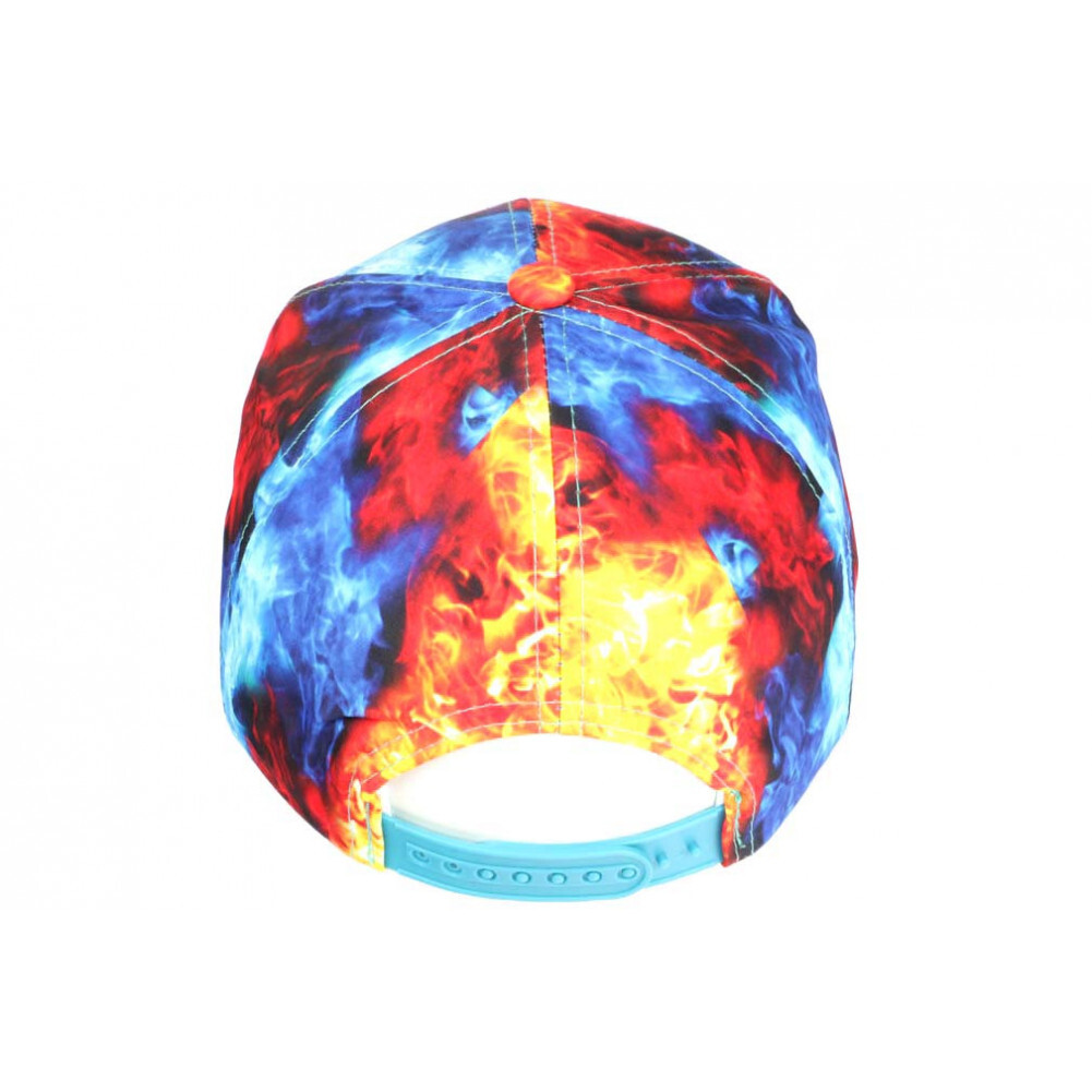 Casquette Baseball NY Flammes - Bleue Et Orange, Taille Unique, Streetwear, Neuf Avec étiquettes