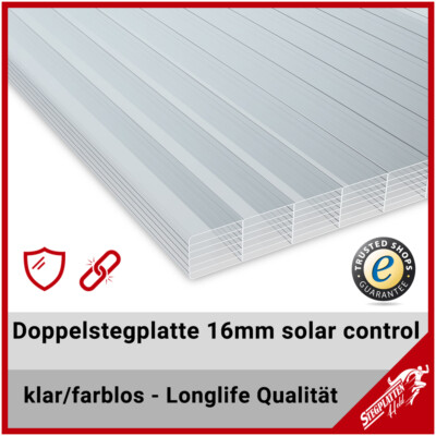 Doppelstegplatten Stegplatten Hohlkammerplatten 16mm Polycarbonat solar control