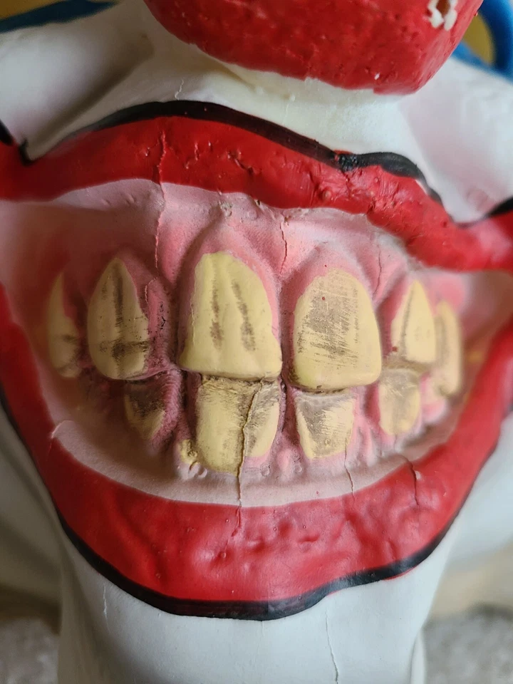 Creepy Bald Clown Halloween Mask  Smiling Evil Grin Giggle New - Image 2 of 4