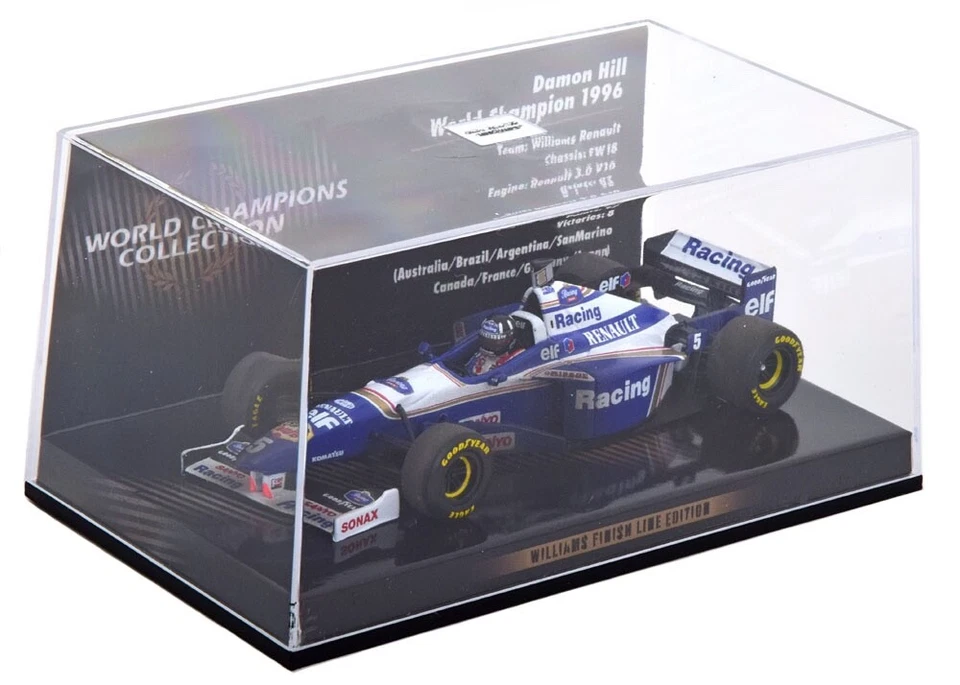 Minichamps Williams FW18 #5 1996 - Damon Hill 'Finish Line' Version  1/43 Scale - Image 3 of 3
