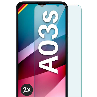 2x Echt Glas für Samsung Galaxy A03s Panzerfolie HD Handy Premium Displayschutz