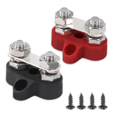 M8 Red & Black Junction Block Power/Post Insulated Terminal Stud Battery 5/16