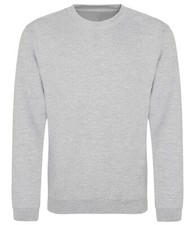 Image of Mens Plain Sweatshirt - AWDis Classic Crew Top - Casual Leisure Jumper - JH030