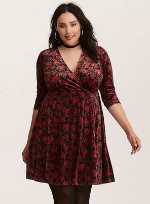 torrid red floral dress