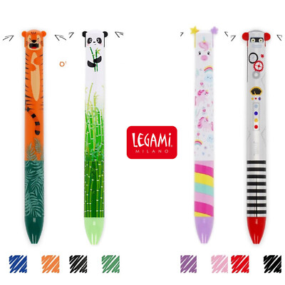 Legami Click&Clack zweifarbiger Kugelschreiber Kuli Panda Einhorn Tiger Katze