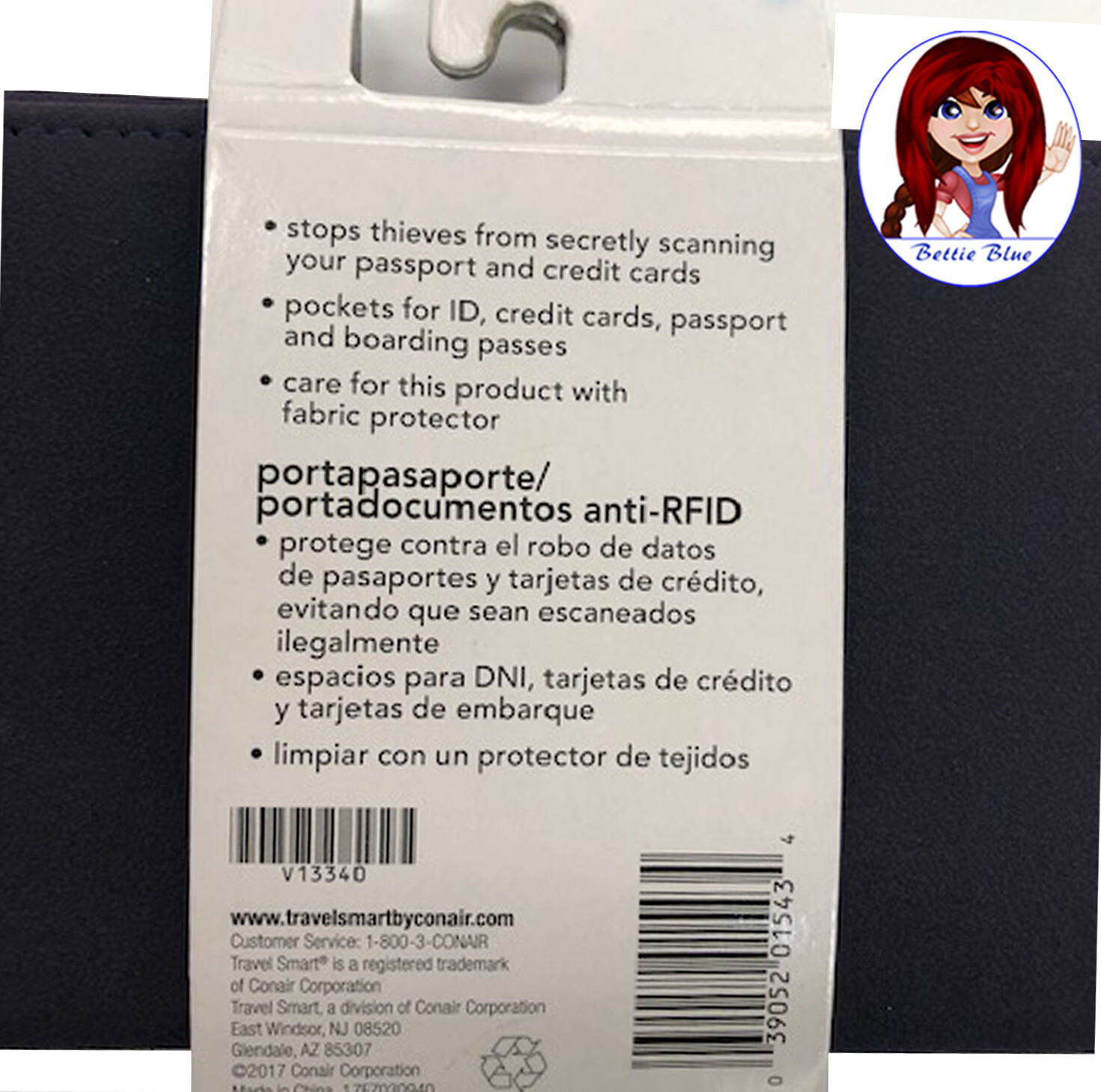 TravelSmart by Conair RFID Suede Blocking Organizer Passport Holder