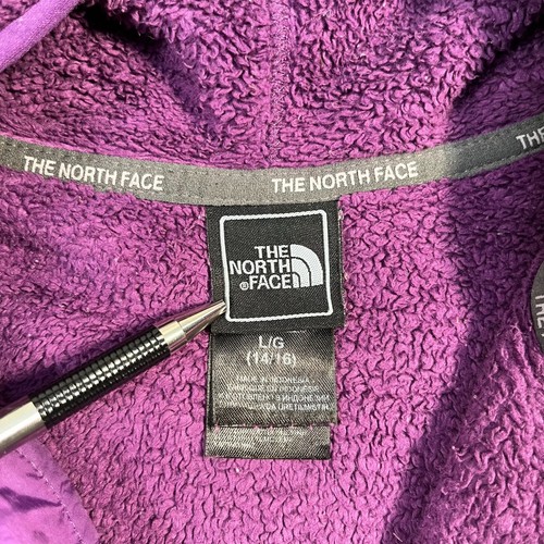 The North Face Sweater Girls Large Purple Fleece Full Zip Hoodie Casual Active - Picture 3 of 15