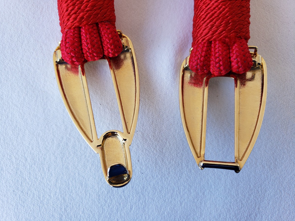 Vintage 80s Stretch BELT 3 Strand Waist Cinch Adjustable RED  display picture 2