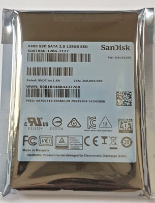 128 GB SATA SanDisk X400 SSD SD8TB8U-128G-1122 3D-NAND TLC SED 2.5 Festplate Neu