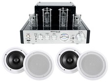 Rockville BluTube Tube Amplifier/Home Theater Receiver 4 8" Ceiling Speakers