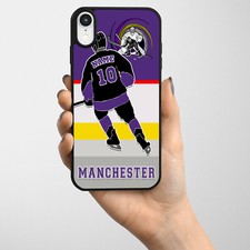Manchester Ice Hockey iPhone Case Personalised Hard Phone Cover Mens Gift IH08