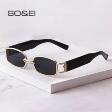 Fashion Rectangle Women/ Men Sunglasses Vintage Square Punk Sun Shades UV400