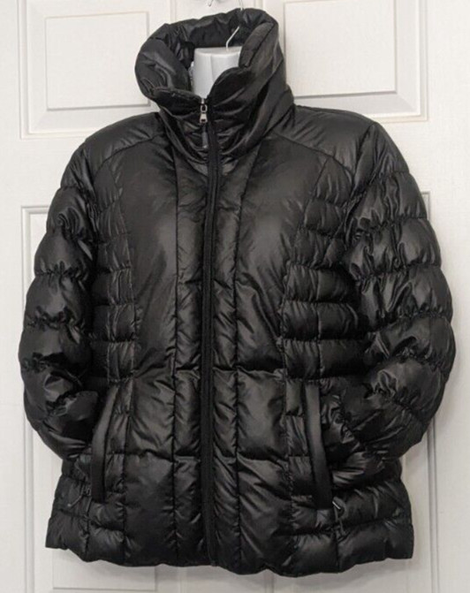Kenneth Cole Womens Packable Quilted Puffer Jacket Black Sz Medium