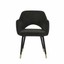 acme applewood accent chair in black velvet & gold