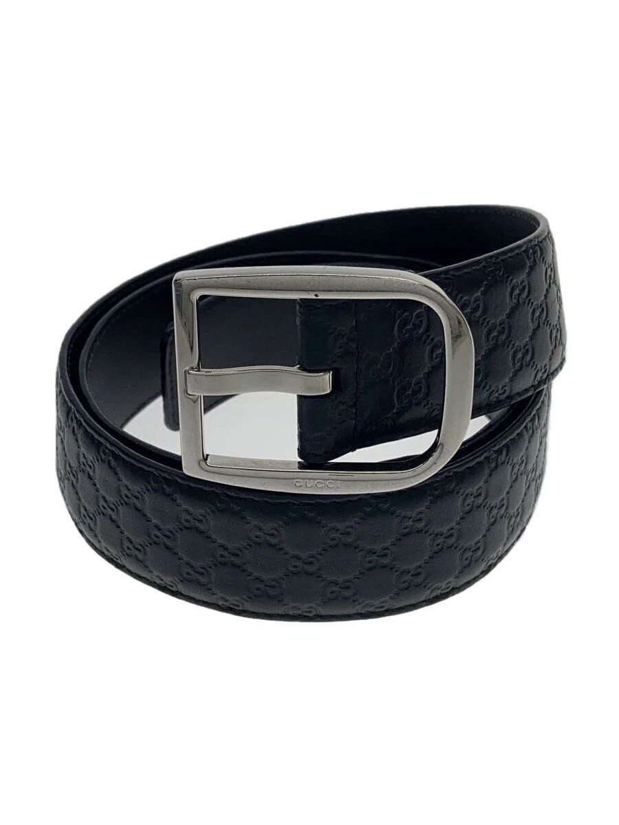 Ceinture GUCCI cuir noir motif total homme 449716 Occasion