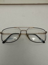 VTG Gold  Black St. Moritz Adrian Metal Double Bridge Eyeglass Frames 56-17-140
