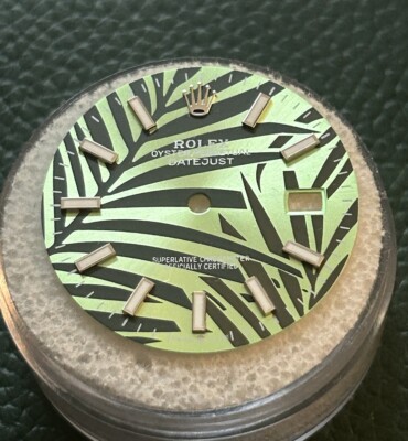 Rolex Mens Datejust Custom Green Palm Dial For Models 16014 16234 1162 G2U