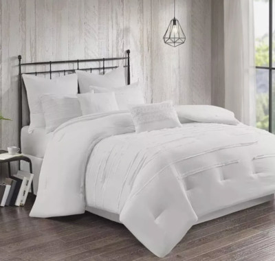 510 Design King 100% Polyester 8 Piece Microfiber Comforter Set in White