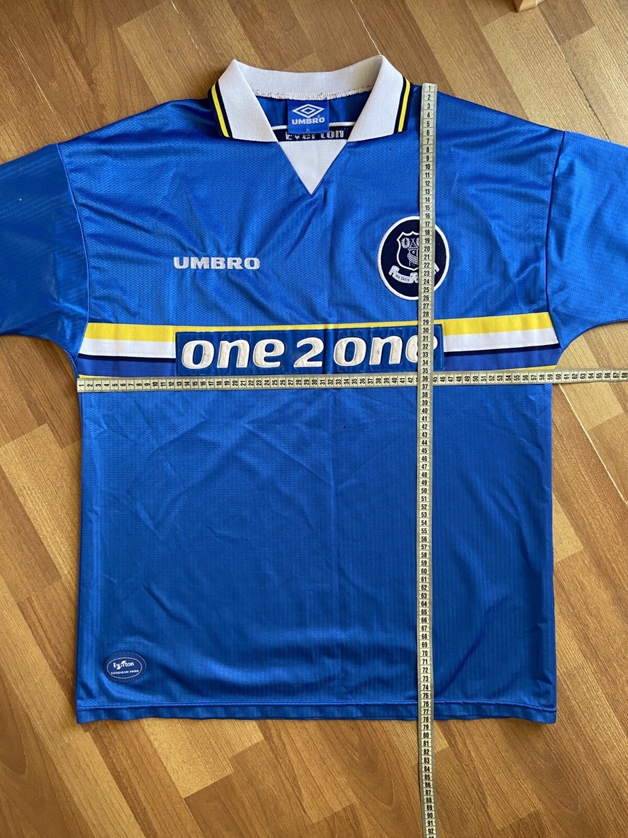 EVERTON 1997 1998 1999 HOME FOOTBAL SHIRT SOCCER JERSEY UMBRO sz EVERTON 1997 1998 1999 HOME FOOTBAL SHIRT SOCCER JERSEY UMBRO sz