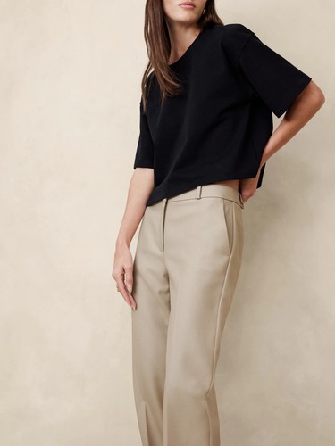 NEW Banana Republic 8L Lido Straight Italian Wool Pant 8 Long #773624 Beige - Picture 3 of 4