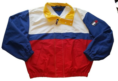 Giacca multicolore vintage da uomo Tommy Hilfiger a blocchi colore taglia L anni '90 RARA - Foto 2 di 7