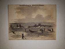 Civil War Abner Doubleday Skirmishers Battle 1863 HW Sketch Print RARE