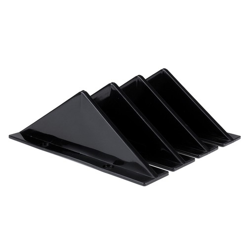 4pcs Flat Car Rear Body Bumper Diffuser Shark Fin Kits Universal Spoiler Black - Picture 8 of 11