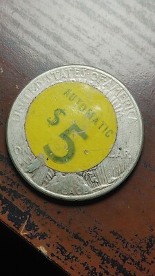 1922 S Silver Peace Dollar $1 Advertising Casino Sticker                    S663