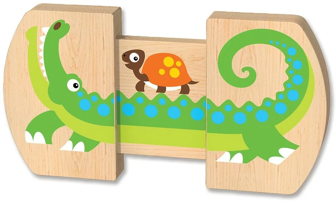 Melissa Doug Slide Seek Safari Alligator Giraffe Monkey Turtle