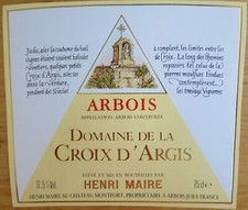 .Etiquettes vin FRANCE HENRI MAIRE Domaine de la Croix Argis Arbois  wine labels