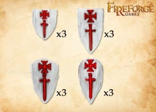 FIREFORGE GAMES LIVONIAN ORDER SHIELDS TYPE 1 SHIELDS MODEL DV055