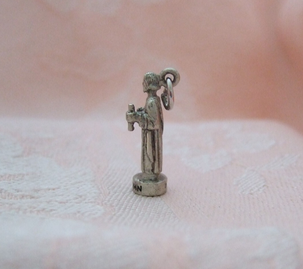 Vintage CREED ST. JOHN 3D Sterling Silver Charm View 2