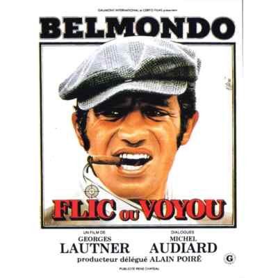 Blechschild Film Kino Belmondo Polizist oder Schurke 30 x 20 cm