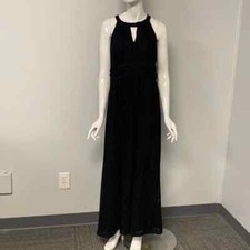 Emma  Michele Women  s Size 16 Black Lace Halter Top Ankle Length Formal  