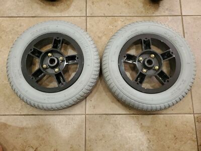 Set of 2 Wheels and Tires for Quickie Aspire 3.00-8 Solid Foam Filled 