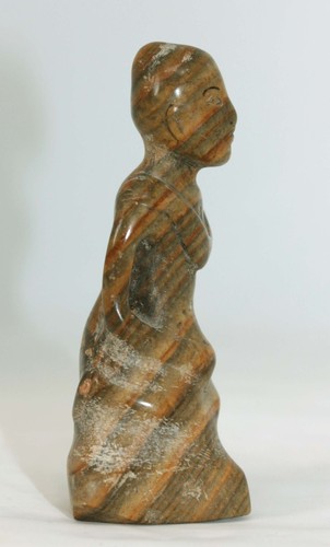OLD ANTIQUE HAND CARVED SMALL STRIPED AGATE HARD STONE THAI BUDDHA - Picture 5 of 13