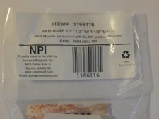 Ram Mount RAM-202U-152 1.5" diameter rubber ball connected to a 1.5" X 2" Base