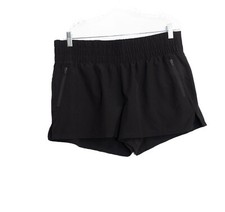 Danskin Womens Black Athletic Size L Running Shorts With Zip Pockets  Elastic