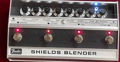 Fender Shields Blender Fuzz Brushed Aluminum Guitar Effects Pedal