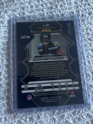 2023 Mosaic #331 Jaxon Smith-Njigba 199/199 Orange Seahawks Book