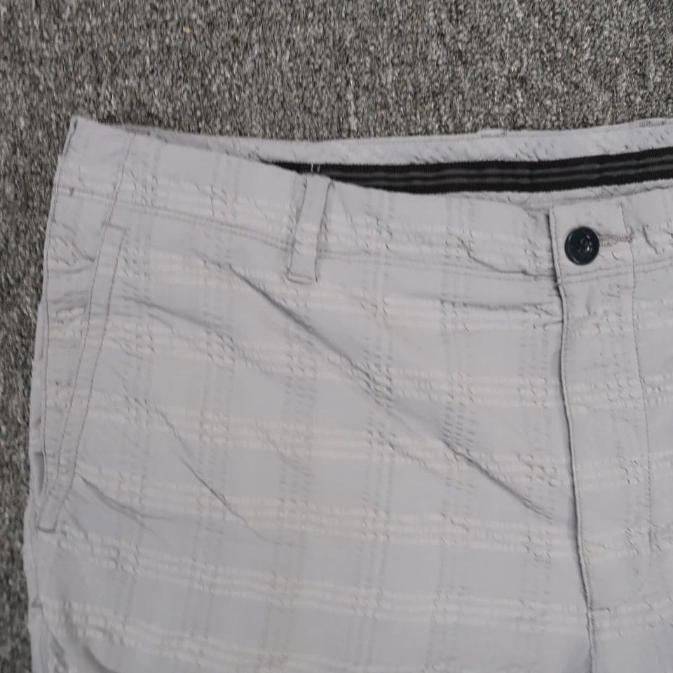 Tommy Bahama Pantalones Cortos Hombres 40 Gris Ventilado Seersucker Chino Frente Plano Nylon Elástico Foto 2 de 4