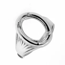 Sterling Silver Semi Mount Ring Setting Oval OV 13x9mm Contemporary Design