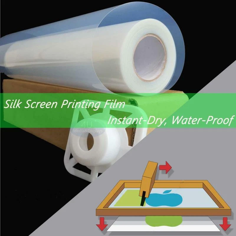 "Película transparente de inyección de tinta de secado instantáneo impermeable serigrafía 24""x100 pies" Foto 2 de 4