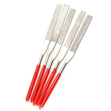  5Pcs Diamond Needle File Set, 5mm x 180mm 150 Grits Small Flat Files for 