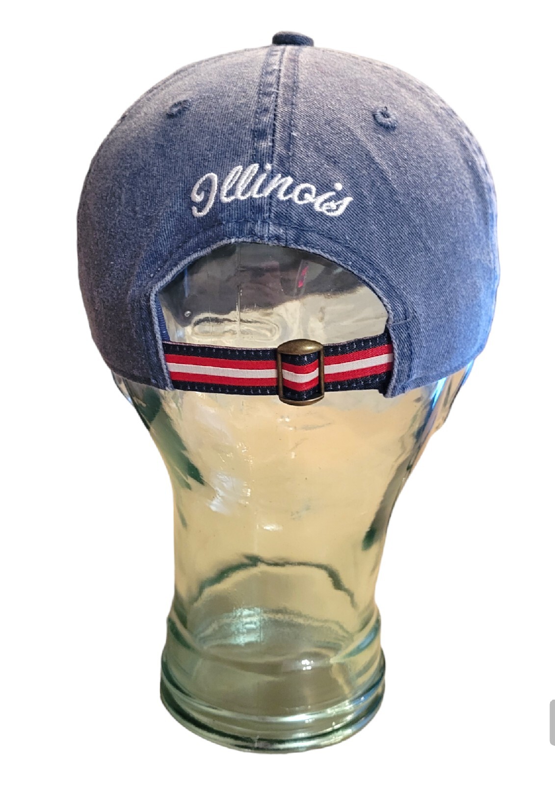 Illinois Denim Strap Back Adjustable Baseball Hat… - image 3
