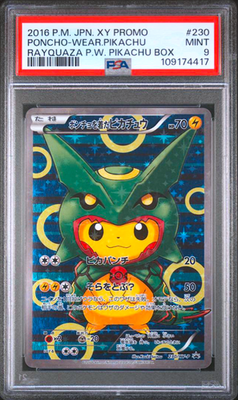 PSA 9 Poncho Pikachu 230/XY-P Rayquaza Promo Japanese