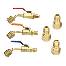 6pcs Air Conditioner Refrigerant Angled Ball Valve,Low Loss 