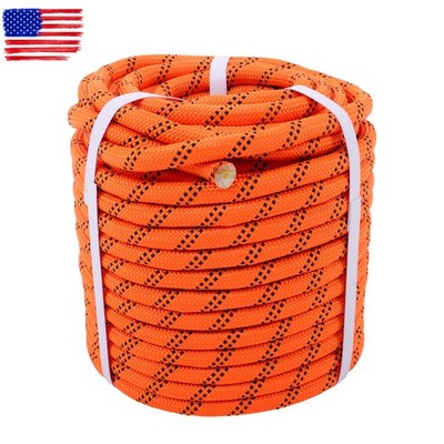 1/2 in×120ft Arborist Bull Rope Tree Hoist Rigging Line 5174 Pounds Orange Black